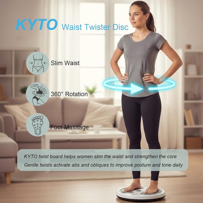 KYTO Waist Twister Disc – Core Trainer Board with Digital Counter, Ab Workout Equipment with 360° Rotation, Non-Slip Foot Massage Design for Home, Office Fitness - Image 2